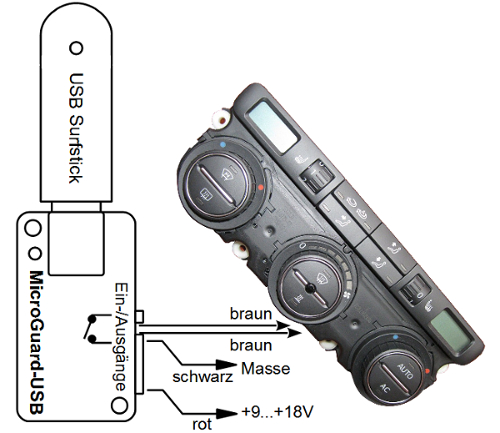 MicroGuard-USB Fernbedienung für Standheizung Audi Handsender TP42