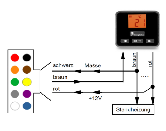 Schematischer Anschluss Eberspächer EasyStart Select