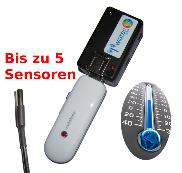 Handy GSM Temperaturüberwachung (GSM/UMTS) mit bis zu 5 Sensoren