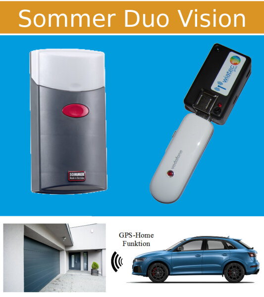 Handy Fernbedienung (GSM/UMTS) für Garagentor, Sommer Duo Vision, 150 Teilnehmer