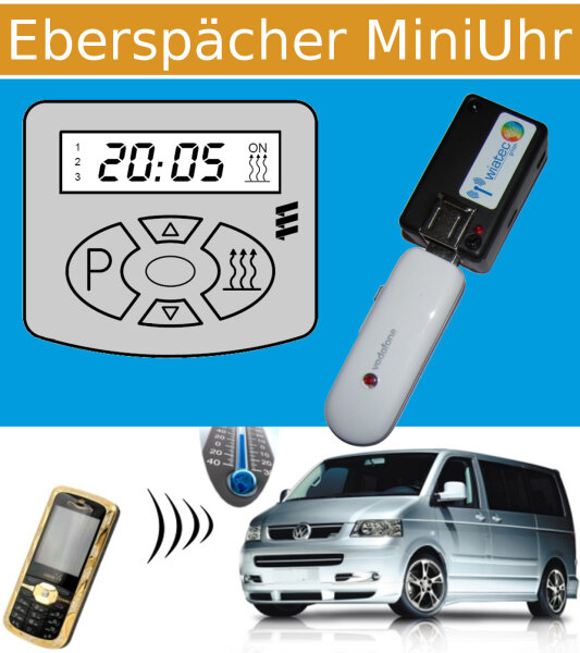 Handy Fernbedienung (GSM/UMTS) für Standheizung Eberspächer Mini-Uhr